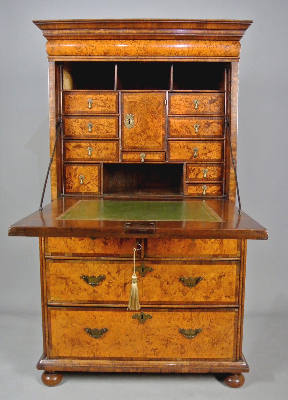 Exquisite Queen Anne Mulberry and Walnut Scriptor c. 1700