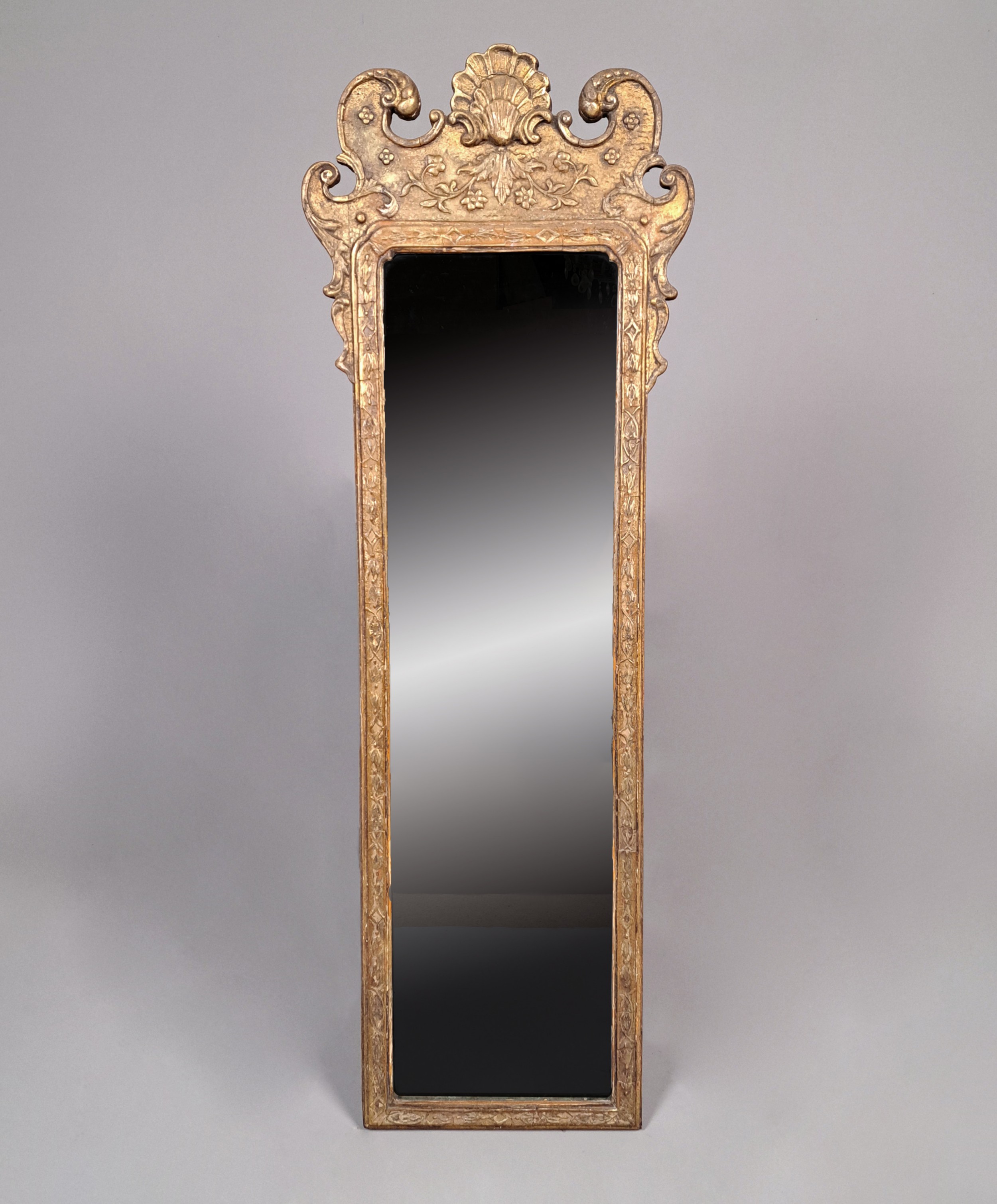 George I Period English Giltwood and Gesso Pier Glass Mirror c. 1715