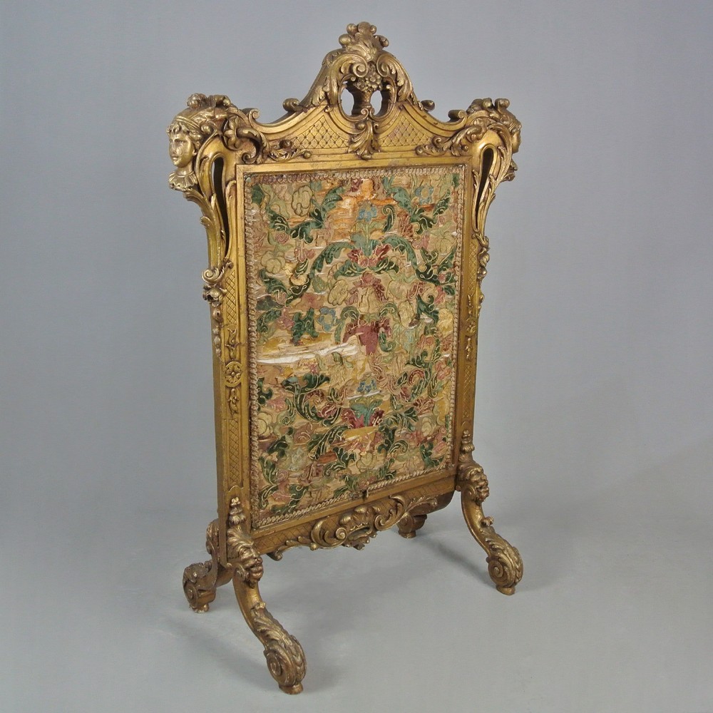 George II Carved Giltwood Firescreen in the Manner of William Kent c. 1730