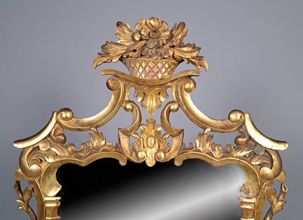 Large 19th Century Carved Giltwood Mirror with Trade Label c. 1850 View III