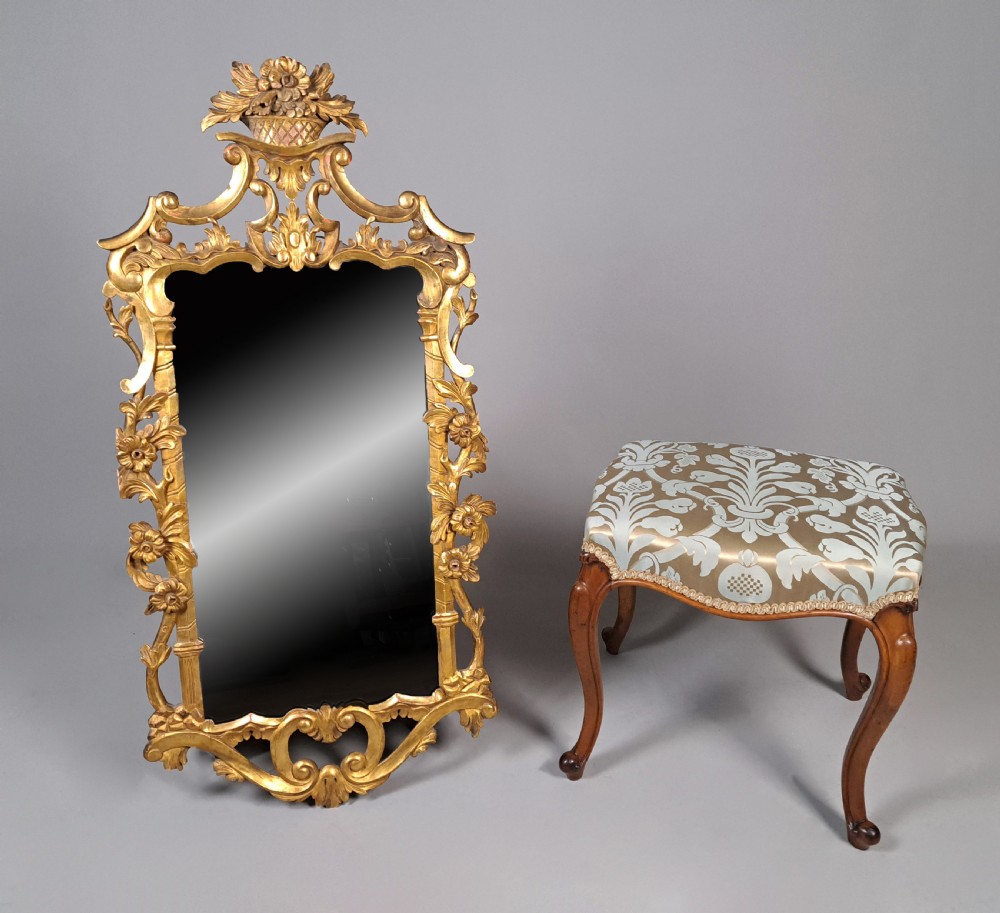 Large 19th Century Carved Giltwood Mirror with Trade Label c. 1850 View V