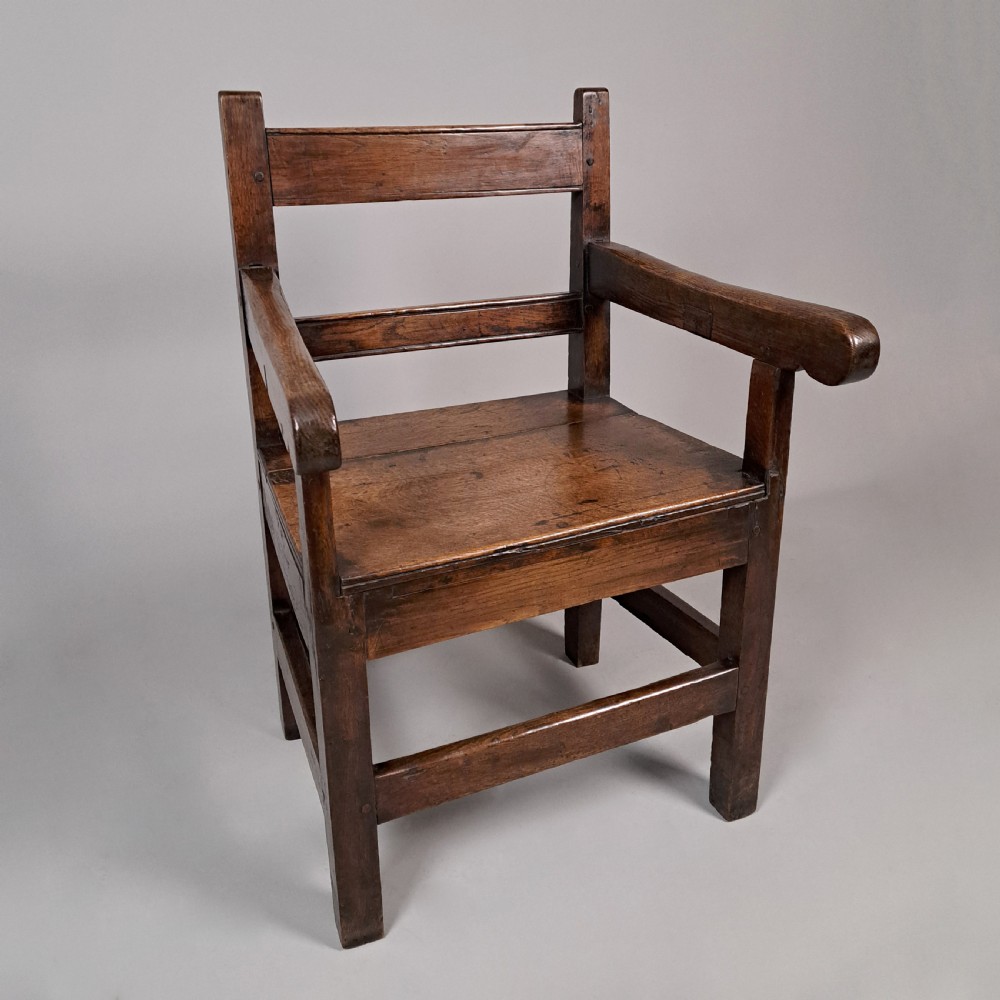 Charming 18th Century Welsh Oak Armchair with Provenance c. 1760