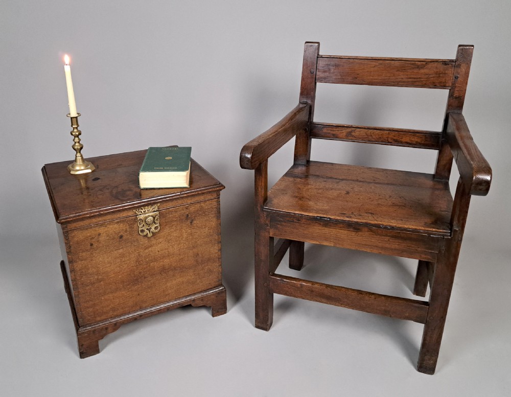 George I English Oak Box Stool c. 1725 View II