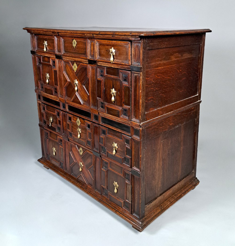 Exceptional 17th Century Oak And Laburnum Chest of Drawers c. 1680 View VI