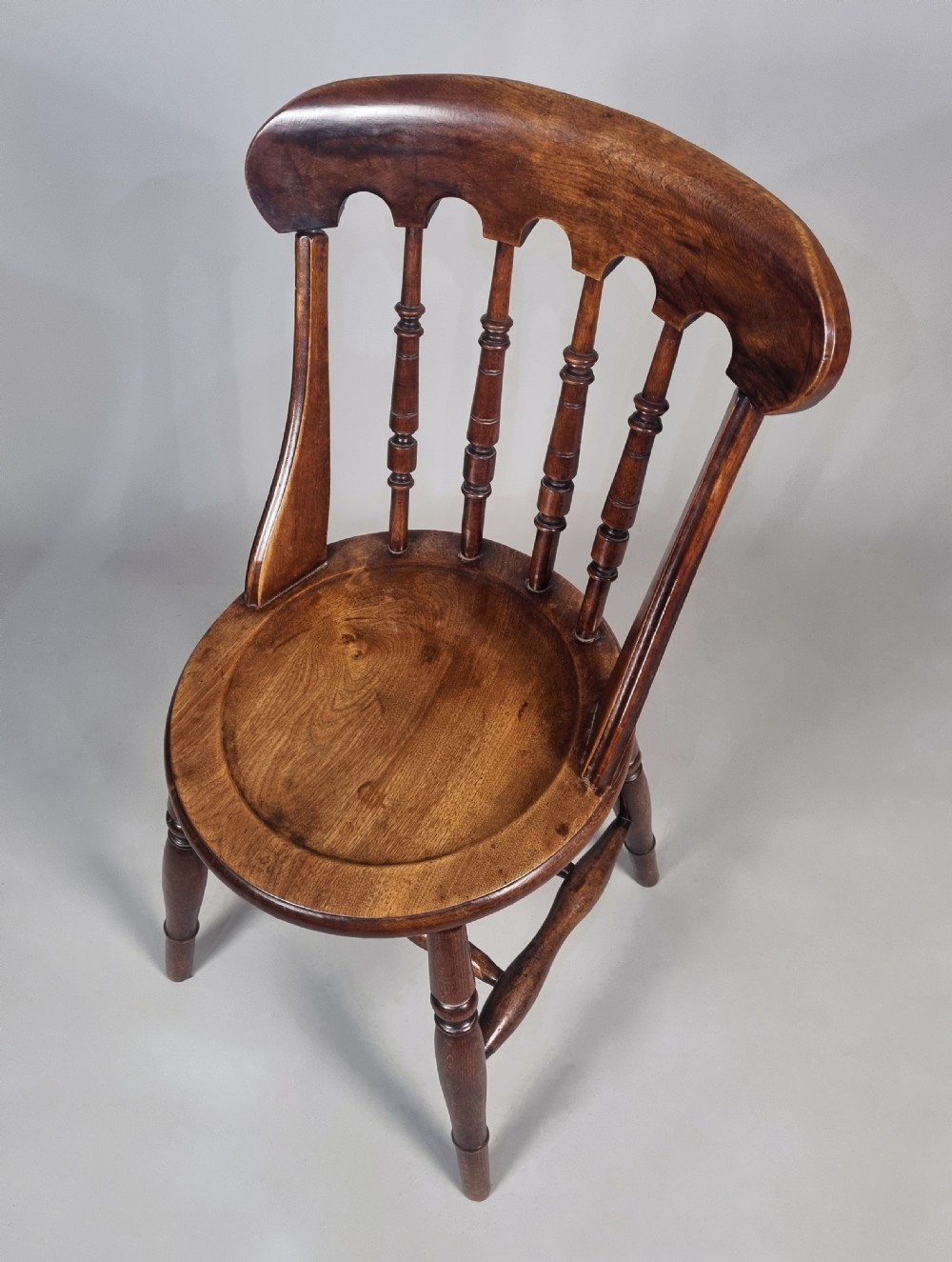 Set of Six Victorian Fruitwood Penny Chairs c. 1890 View IV
