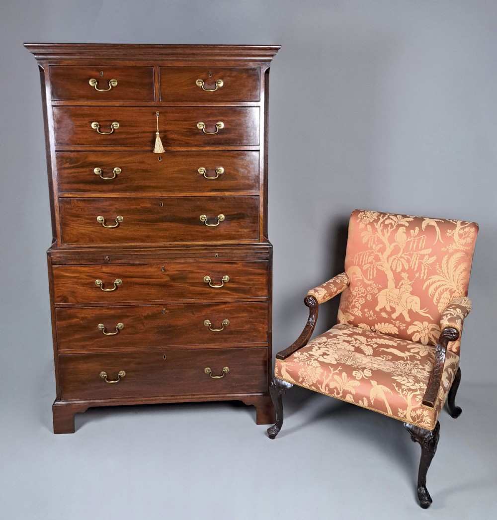 Fine George III Chest on Chest with Original Hardware c. 1800 View III