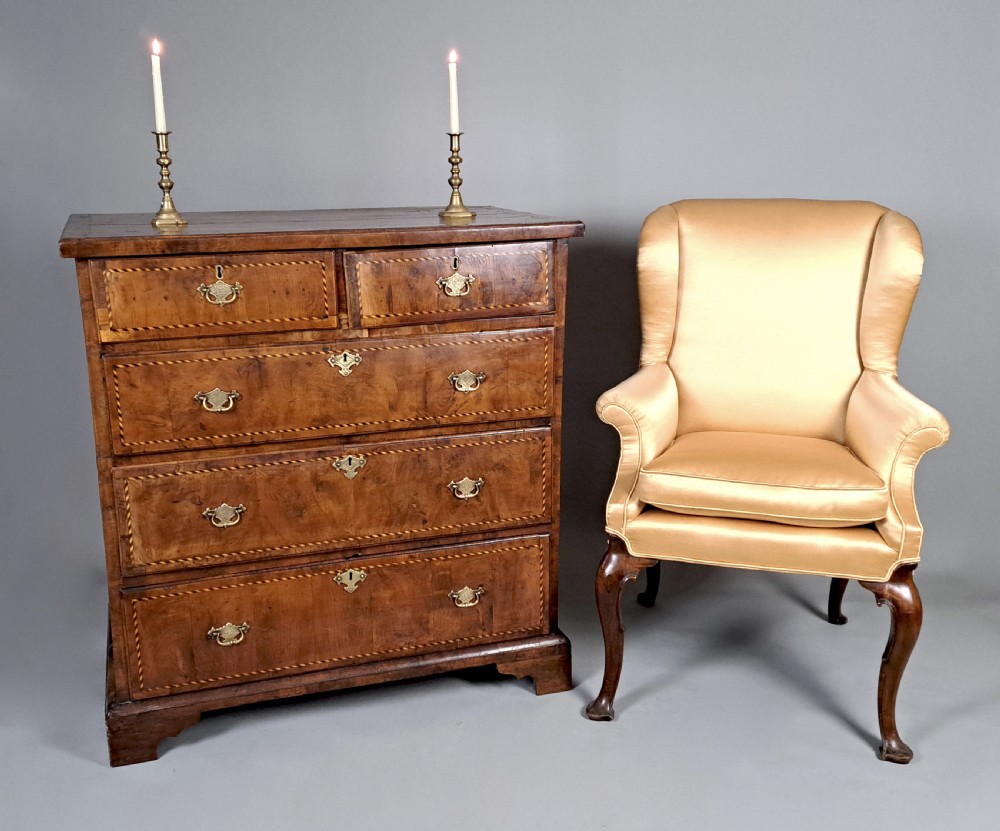 Rare George I Yew Wood Chest of Drawers c. 1720 View II