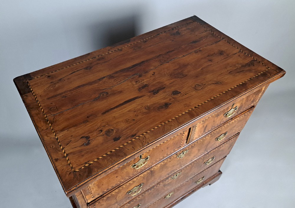 Rare George I Yew Wood Chest of Drawers c. 1720 View III