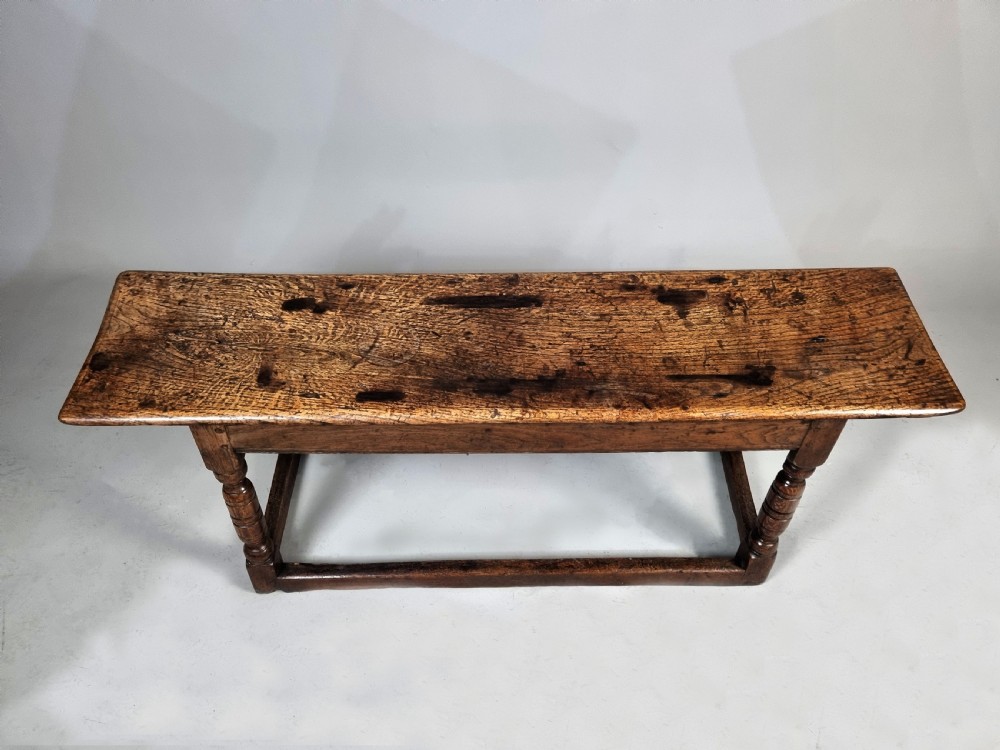 Very Good Charles I Joined Oak Long Stool c. 1640