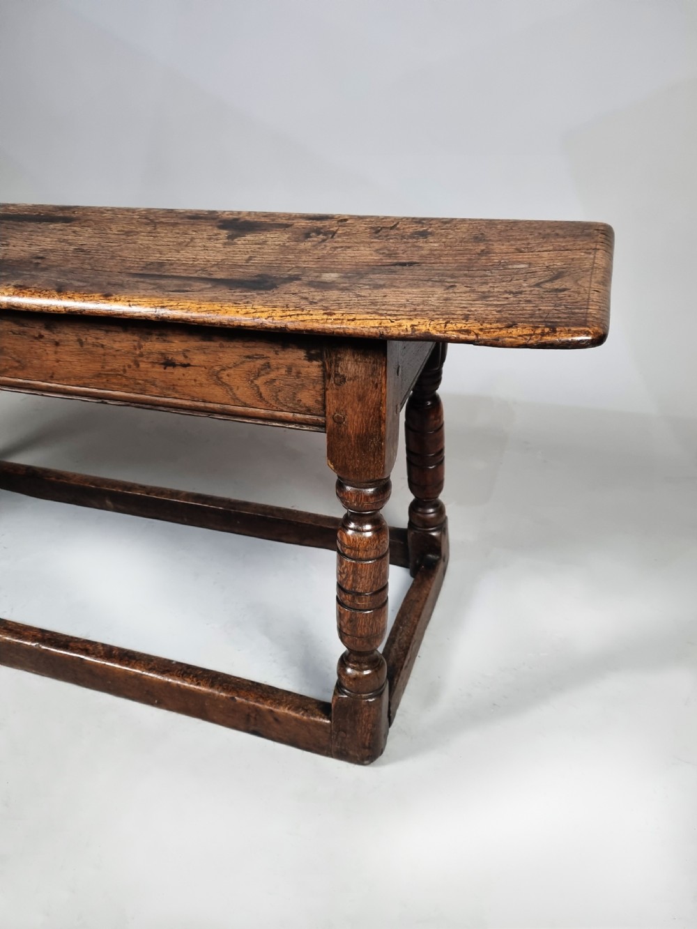 Very Good Charles I Joined Oak Long Stool c. 1640 View II