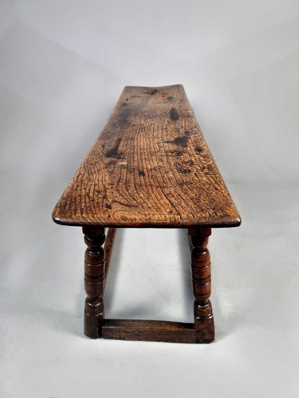 Very Good Charles I Joined Oak Long Stool c. 1640 View VIII
