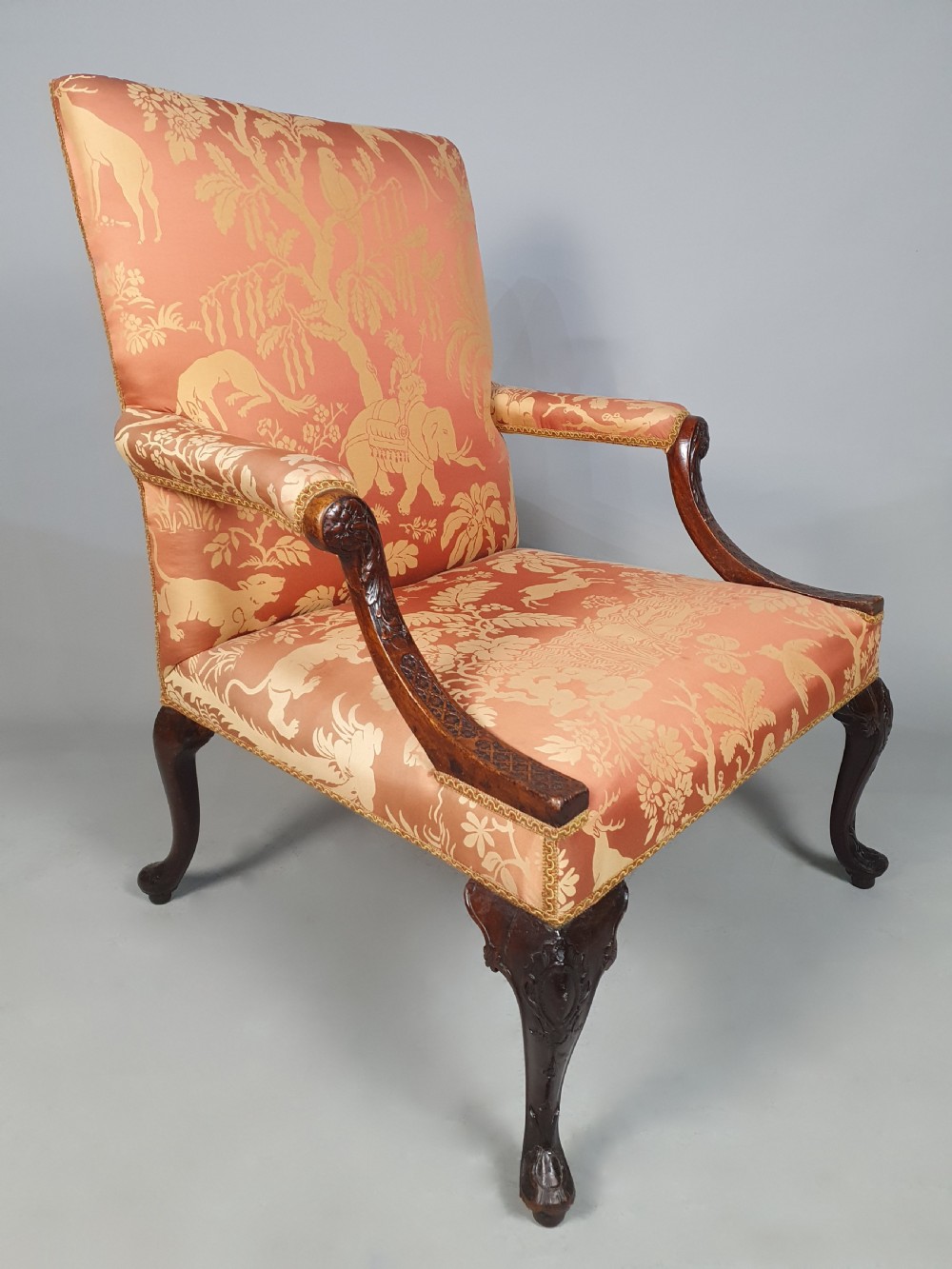 Irish George III Mahogany Gainsborough Chair View IV