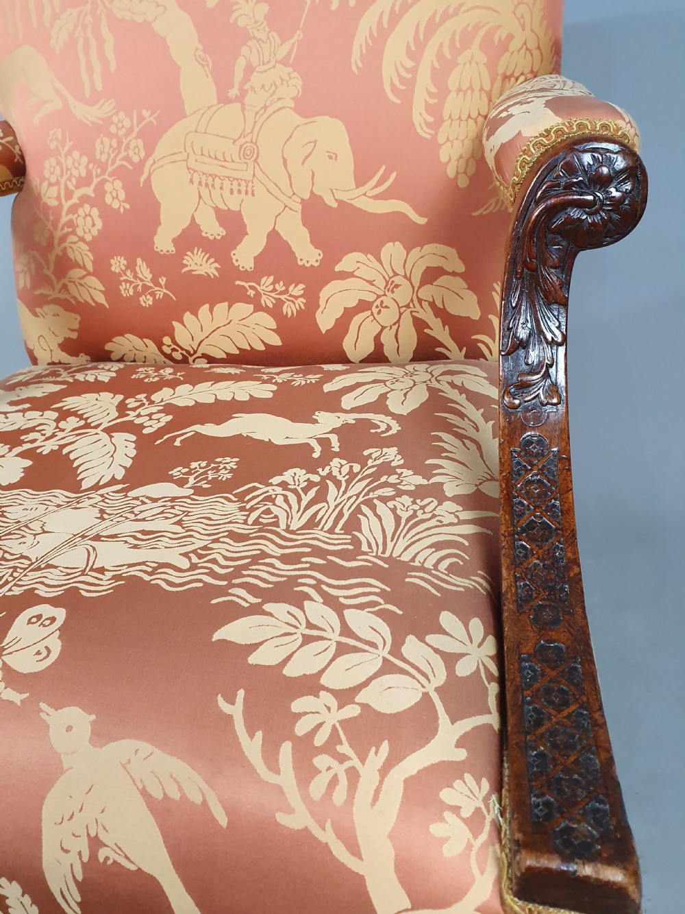 Irish George III Mahogany Gainsborough Chair View VI