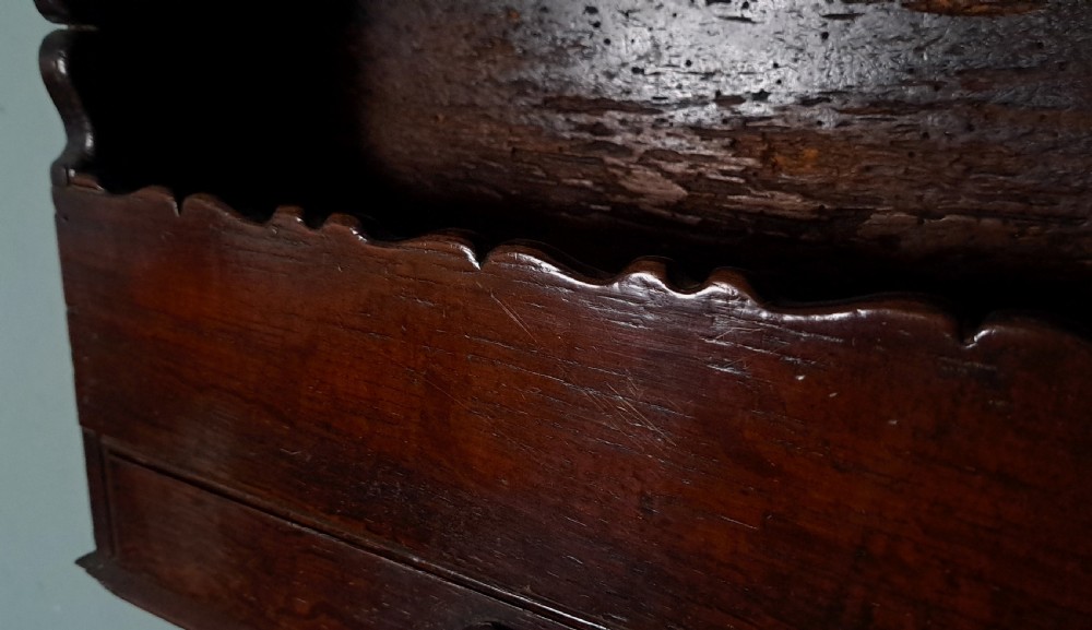 Queen Anne Candle Salt and Key Wall Hanging Elm Box c. 1710 View V