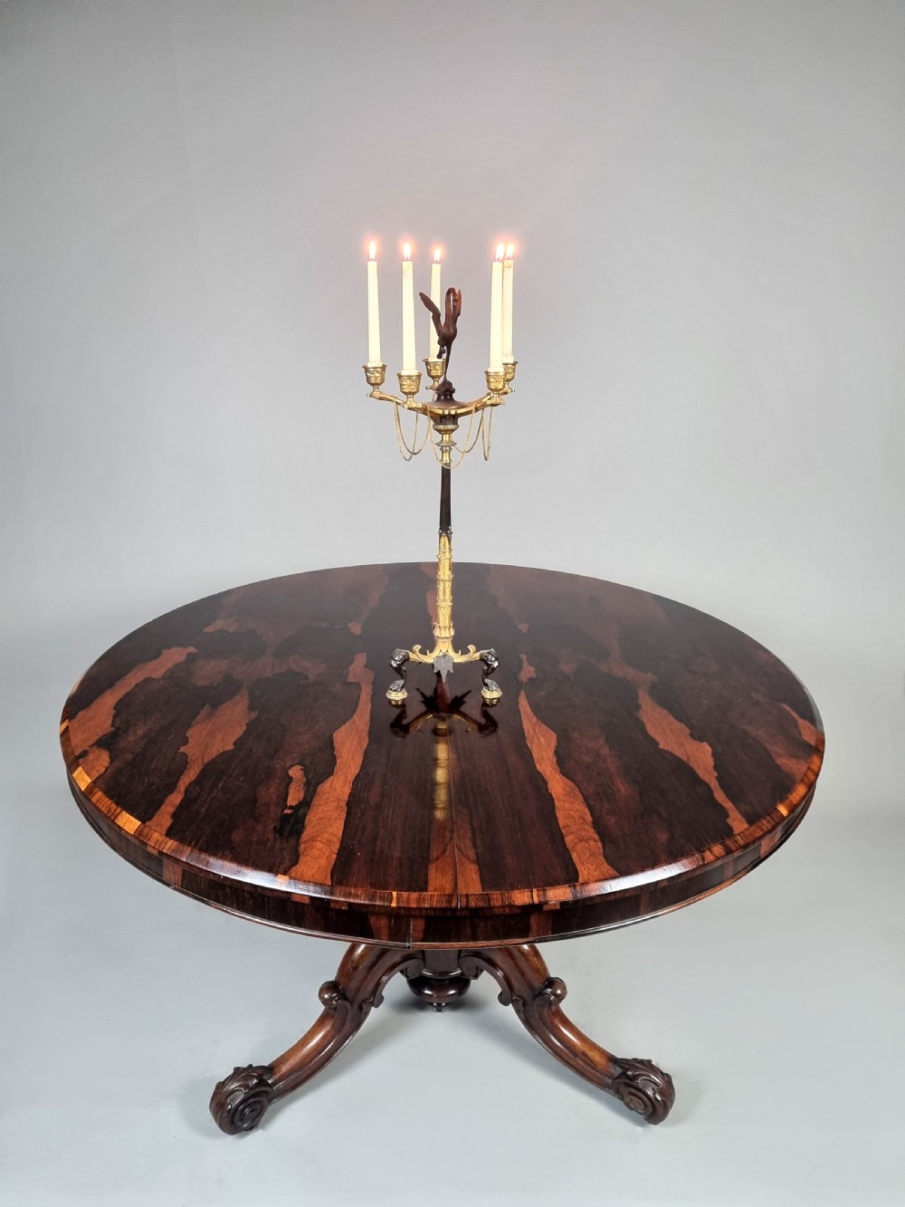 Rare and Beautiful Coromandel Circular Dining Table  c. 1865