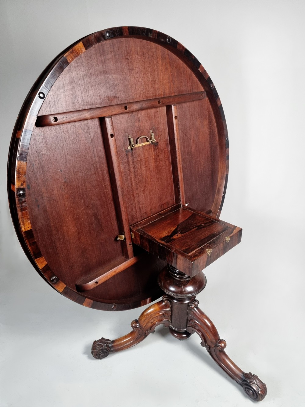 Rare and Beautiful Coromandel Circular Dining Table  c. 1865 View VII