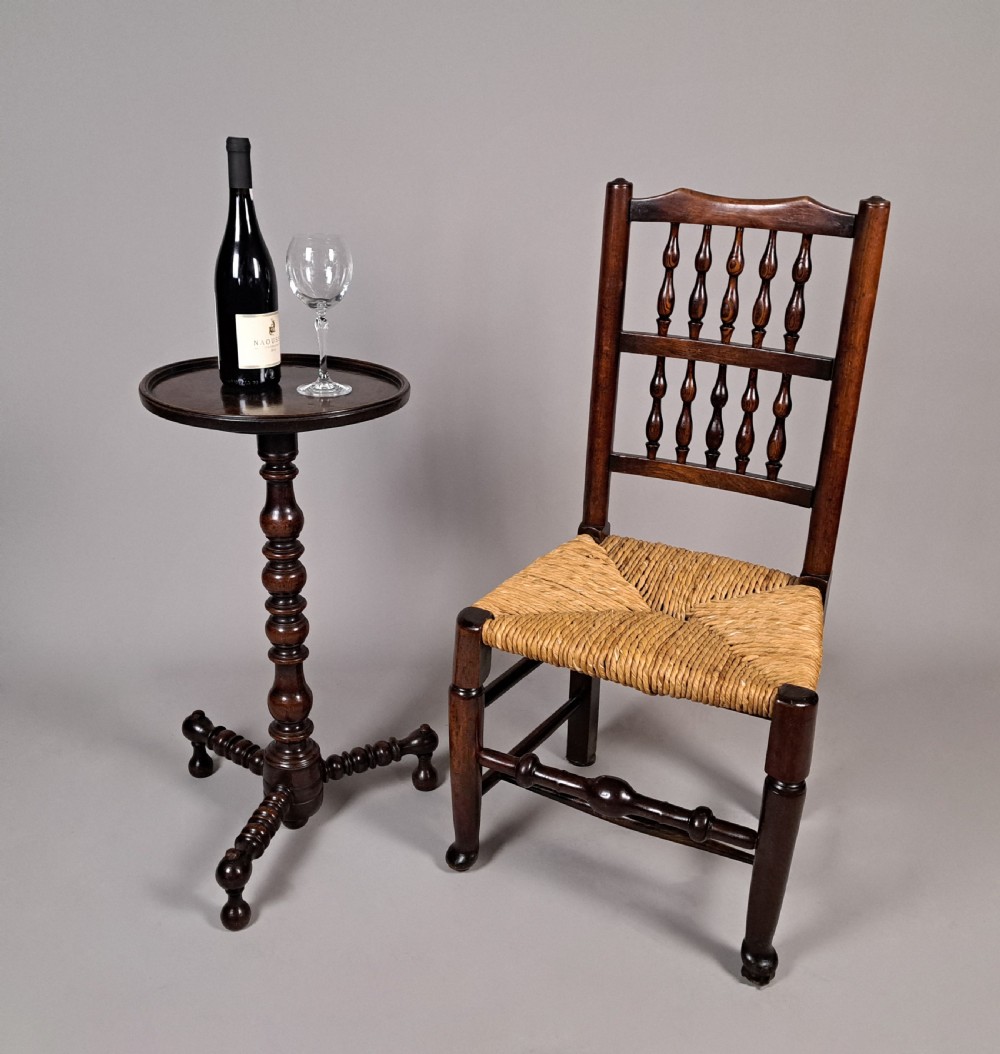 Superb William and Mary Oak Candle Stand c. 1690 View III