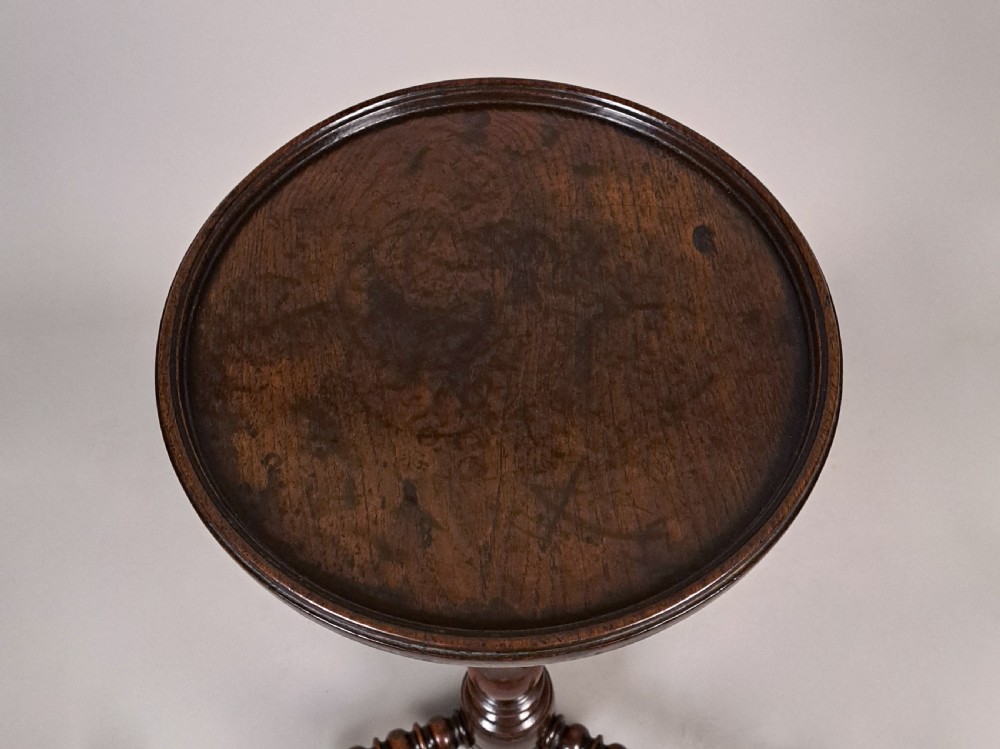 Superb William and Mary Oak Candle Stand c. 1690 View II