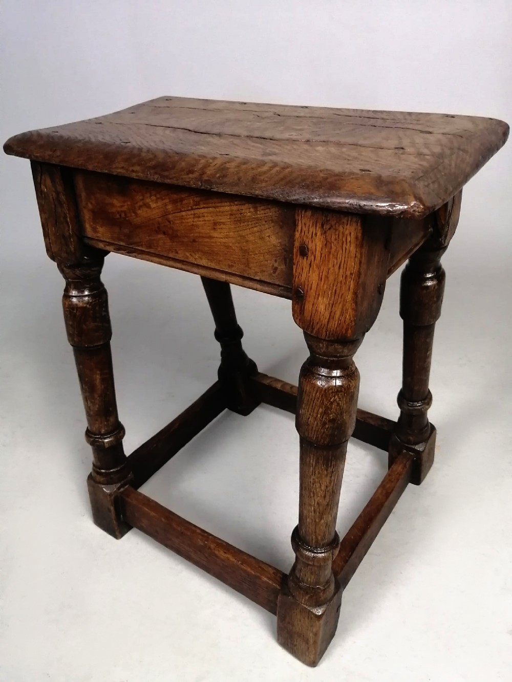Lovely Oak and Elm Joint Stool c. 1700