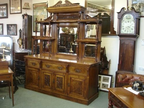 Victorian Oak Mirror Back Sideboard