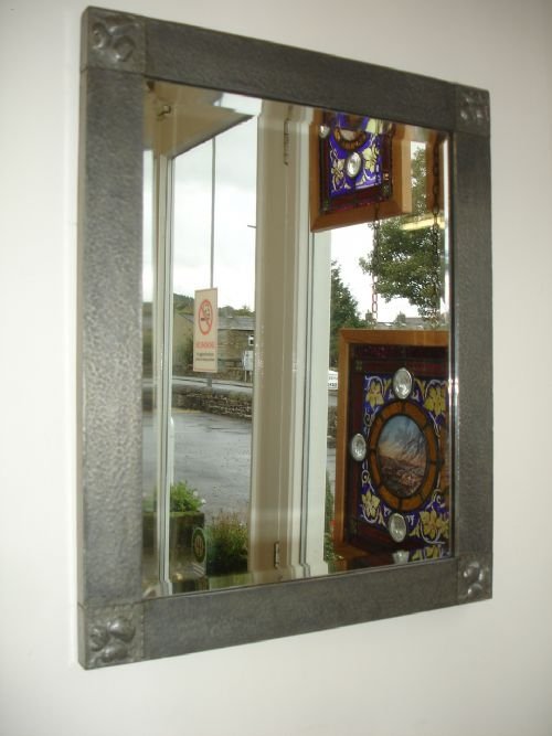Bevelled Pewter Mirror