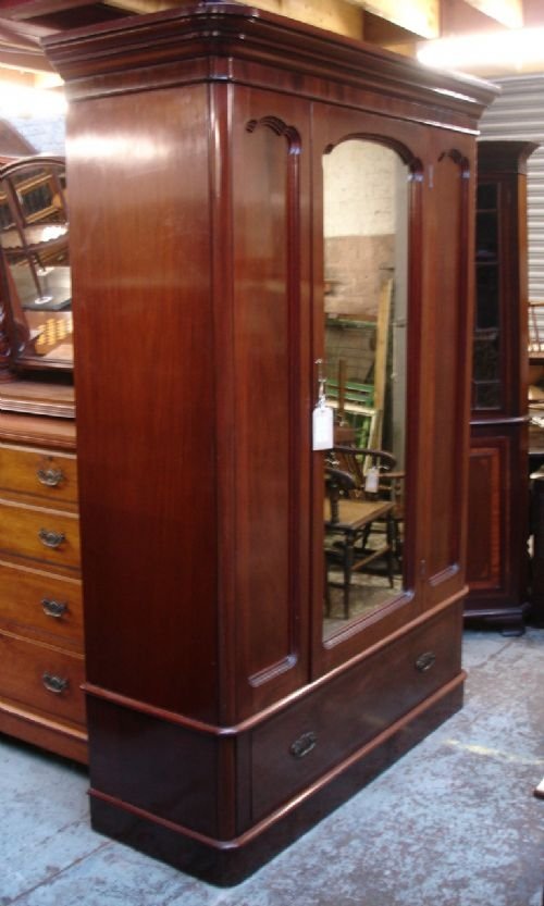 Victorian Mahogany Double Robe