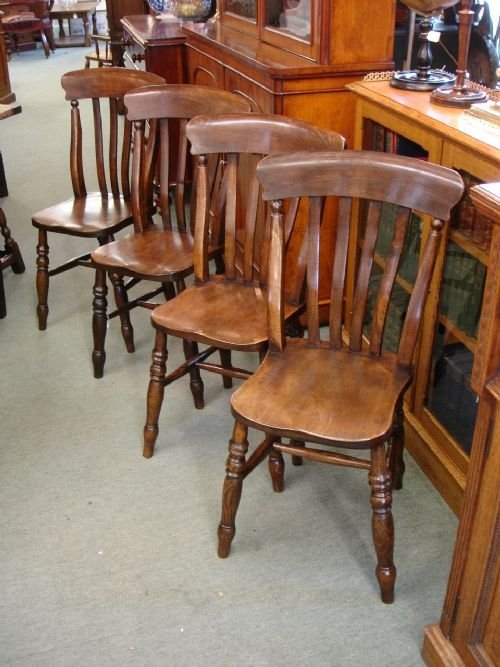 Set of Four Victorian Kitchen Chairs