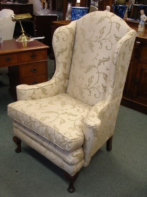Upholstered Wing Back Arm Chair