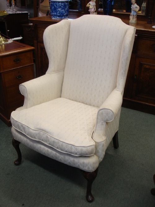 Upholstered Wing Back Arm Chair