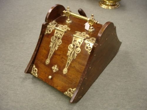 Victorian Mahogany & Brass Coal Box
