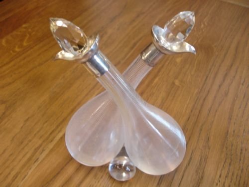 Victorian Double Gourd Oil & Vinegar Bottles.