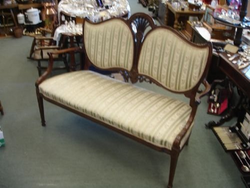 Fine Edwardian Mahogany  2 Seater Settee