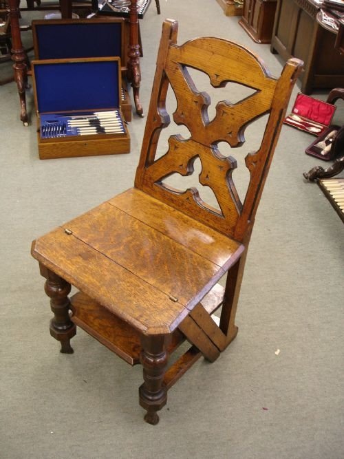 Oak Library Steps / Chair