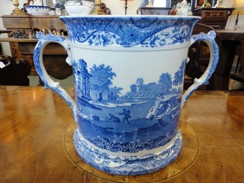 2 Handled Spode Blue & White Extra Large Tankard