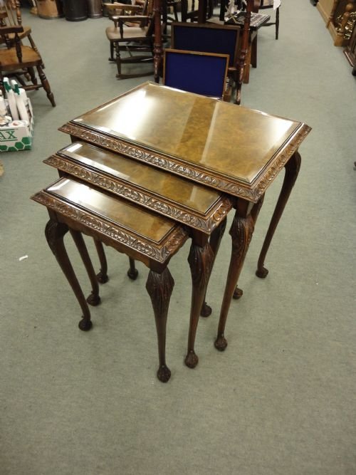Very Good Set Walnut Nest of Tables