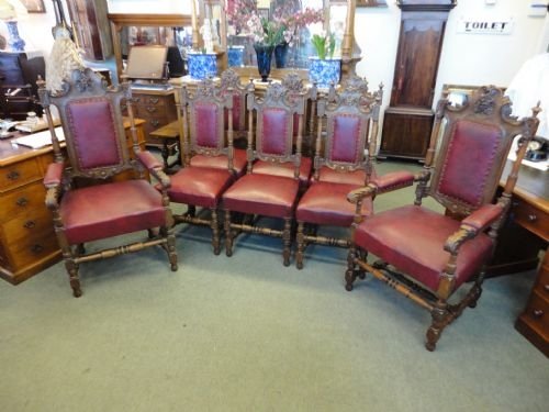 Set of 8 Oak Dining Chairs