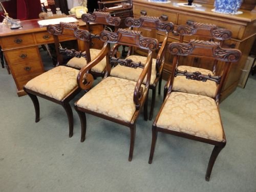 Set of 6 Victorian Mahogany Dining Chairs
