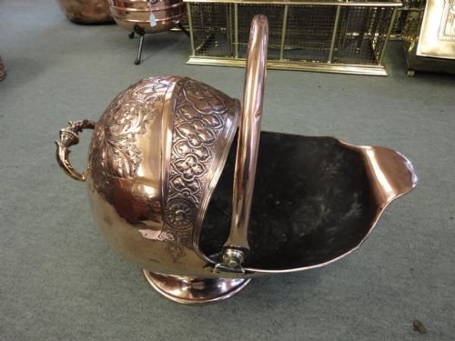 Quality Victorian Copper Coal Helmet