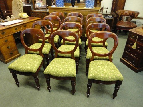 Set of 12 Victorian  Balloon Back Chairs