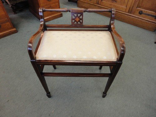 Inlaid Edwardian Dressing or Piano Stool