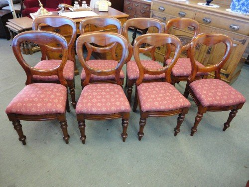Set of 8 Victorian Mahogany Dining Chairs