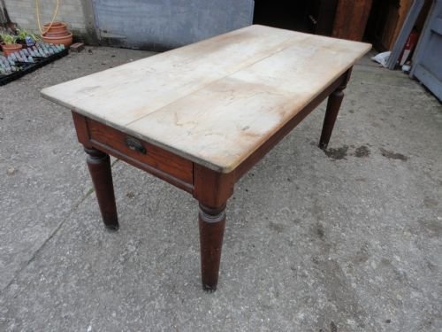 Large Victorian Pine Farmhouse Table