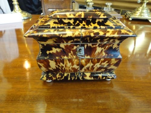 Victorian Tortoise Shell Tea Caddy
