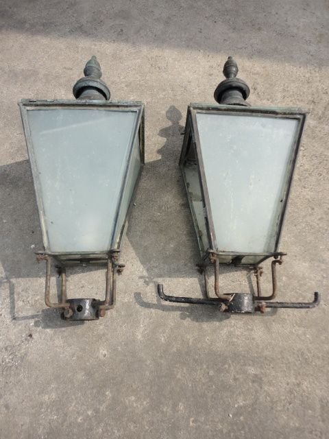 Pair of Gas Lamp Tops