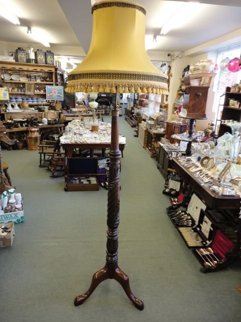 Mahogany Standard Lamp & Shade