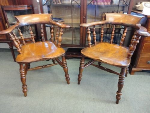 Superb Pair of Smokers Bow Armchairs