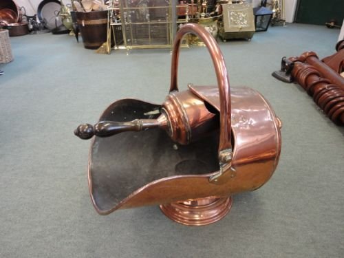 Victorian Copper Coal Helmet with Shovel