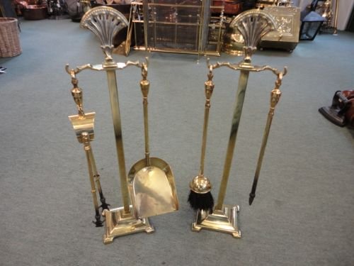 Pair of Brass Fire Companions