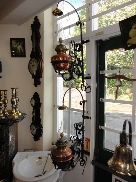 Pair of Victorian Wall Oil Lamps Electrified.