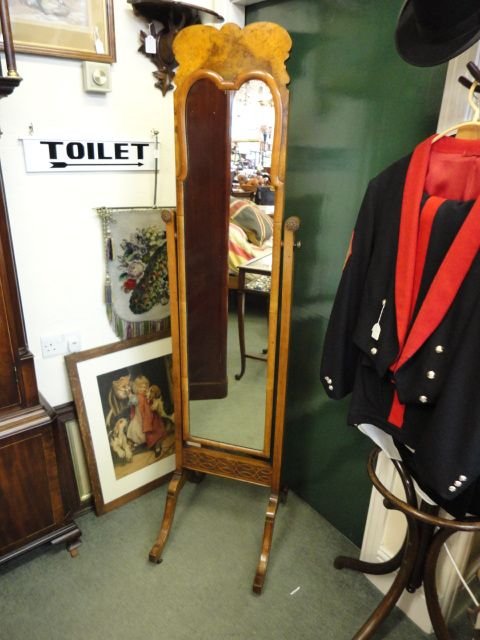 Walnut Cheval Mirror